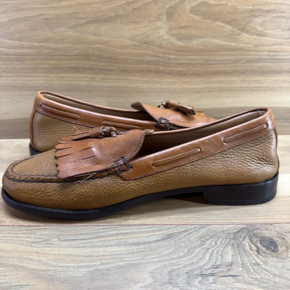 Weejuns‎ GH Bass Stratton Loafers Mens 10 M Cognac Tan Kiltie Tassel